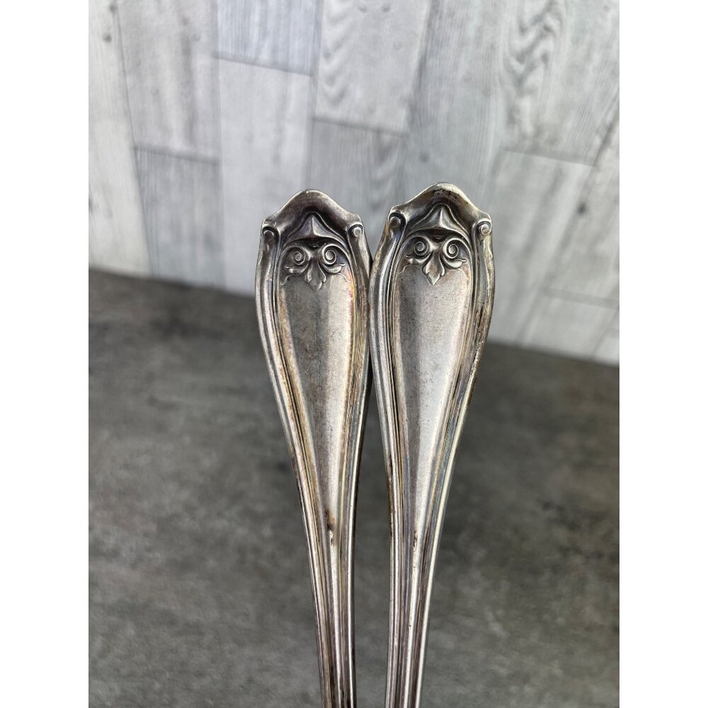 VTG WM A Rodgers 1910 Abington Pattern Serving Spoons Silver Plate Set of 2 - Picture 2 of 5